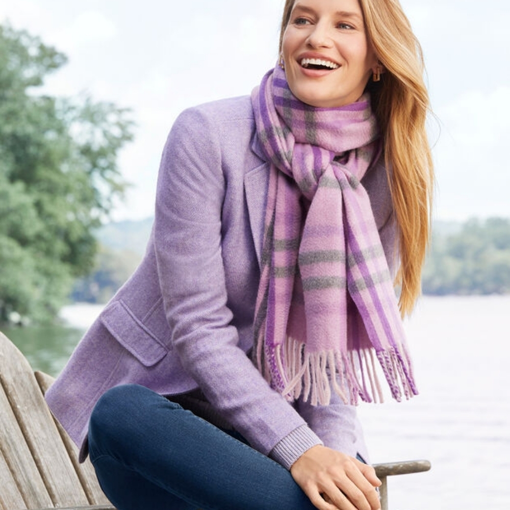 Talbots Classic Shetland Blazer Light Purple Mélange Herringbone Size 4 New NWOT